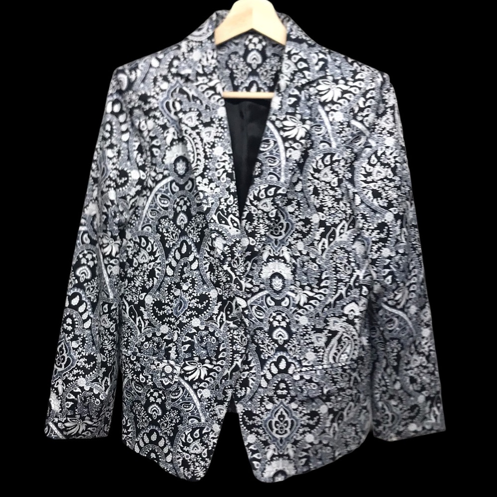 MNG Collection Blazer Black & White sz 10 - Picture 2 of 5